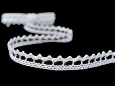 Cotton bobbin lace 75397, width 9 mm, white