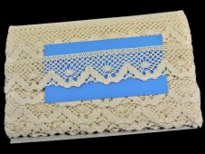 Cotton bobbin lace 75261, width 40 mm, ecru