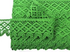 Cotton bobbin lace 75234, width 54 mm, grass green