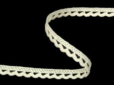 Cotton bobbin lace 73012, width 10 mm, ecru