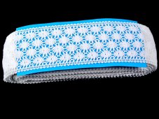 Cotton bobbin lace insert 75117, width 80 mm, white