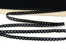 Cotton bobbin lace 75361, width 9 mm, black