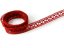 Cotton bobbin lace insert 75526, width 11 mm, light wine
