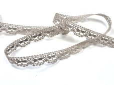 Cotton bobbin lace 73011, width 10 mm (100% PESs light grey)