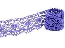 Cotton bobbin lace 75238, width 51 mm, purple II