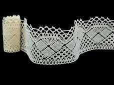 Cotton bobbin lace 81929, width 70 mm, ecru