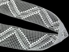 Cotton bobbin lace insert 82348, width 73 mm, white