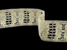 Cotton bobbin lace insert 81057, width 52 mm, raw