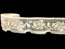 Cotton bobbin lace 75268, width 55 mm, ecru