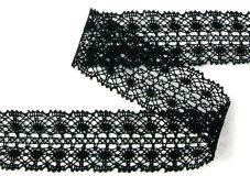 Cotton bobbin lace 82309, width 42 mm, black