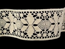Cotton bobbin lace 75422, width 85 mm, ecru