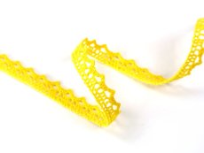 Cotton bobbin lace 75633, width 10 mm, yellow