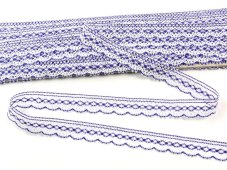 Paličkovaná  krajka 81215 (bílá/purpurová)