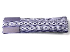 Cotton bobbin lace insert 75305, width 18 mm, white/ purple