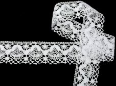 Cotton bobbin lace 81289, width 53 mm, white