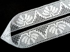 Cotton bobbin lace insert 75273, width 58 mm, white