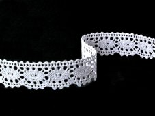 Cotton bobbin lace 75187, width 32 mm, white