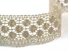 Linen bobbin lace 82220, width 55 mm, 100% linen natural