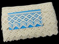 Cotton bobbin lace 75293, width 68 mm, ecru