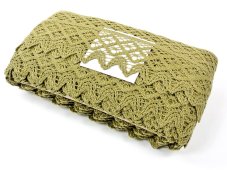 Cotton bobbin lace 75293, width 68 mm, khaki