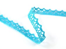 Cotton bobbin lace 75633, width 10 mm, turquoise