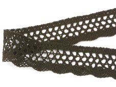 Cotton bobbin lace 75231, width 40 mm, dark brown