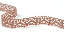 Cotton bobbin lace 75395, width 16 mm, terracotta