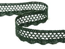 Cotton bobbin lace 82121, width 35 mm, dark olive