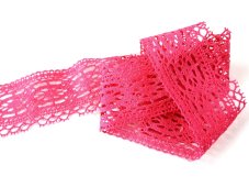 Cotton bobbin lace 75037, width 57 mm, fuchsia