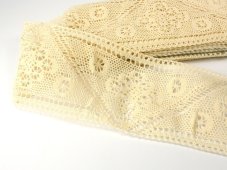 Cotton bobbin lace insert 75216, width 115 mm, ecru