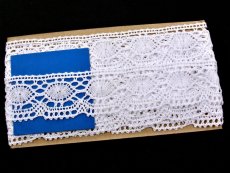 Cotton bobbin lace 75032, width 45 mm, white