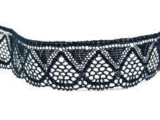 Cotton bobbin lace 82283, width 55 mm, black