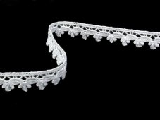 Cotton bobbin lace 73010, width 13 mm, white