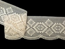 Cotton bobbin lace 82131, width 85 mm, ecru
