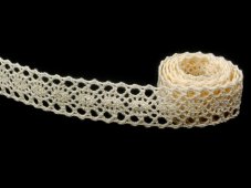 Cotton bobbin lace insert 82163, width 22 mm, ecru
