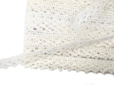 Linen bobbin lace 75633, width 17 mm, 100% linen bleached