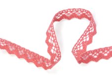 Cotton bobbin lace 75259, width 17 mm, rose