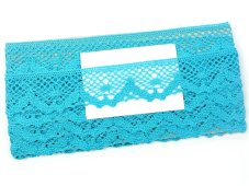 Cotton bobbin lace 75261, width 40 mm, turquoise