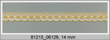 Cotton bobbin lace 81215, white/ dark yellow