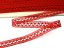 Cotton bobbin lace insert 75526, width 11 mm, light wine