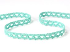 Cotton bobbin lace 75361, width 9 mm, aqua green