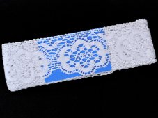 Cotton bobbin lace 82267, width 70 mm, white