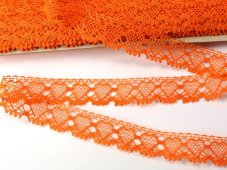 Cotton bobbin lace 75133, width 19 mm, rich orange