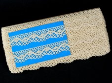 Cotton bobbin lace 75416, width 27 mm, ecru