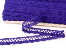 Cotton bobbin lace 75428, width 18 mm, purple