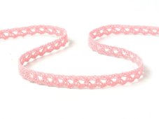 Cotton bobbin lace 75361, width 9 mm, pink