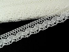 Cotton bobbin lace 73007, width 30 mm, (100% PESs ecru)