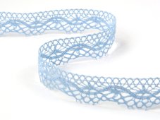 Cotton bobbin lace 75416, width 27 mm, light blue