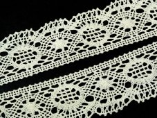 Cotton bobbin lace 82339, width 58 mm, raw