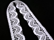 Cotton bobbin lace 75301, width 58 mm, white